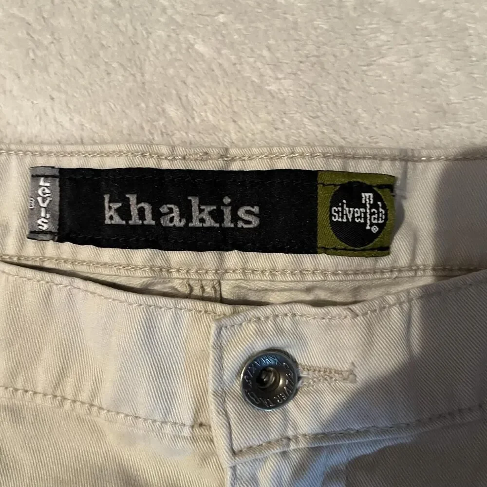 Levi's SilverTab Pants Mens Size 37 Beige Carpenter Khakis Relaxed 32 Inseam